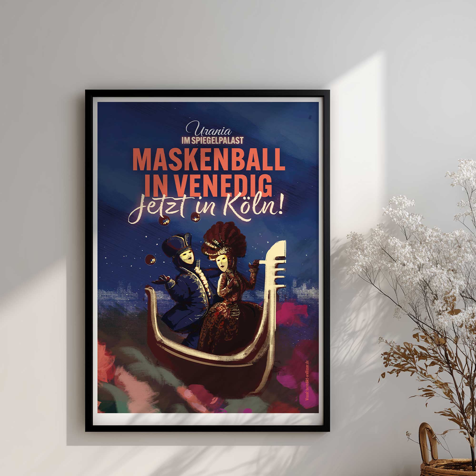 WALlisser Variete Poster Plakat Maskenball In Venedig